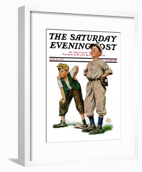 "Safe on Base," Saturday Evening Post Cover, May 28, 1927-Alan Foster-Framed Giclee Print