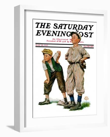 "Safe on Base," Saturday Evening Post Cover, May 28, 1927-Alan Foster-Framed Giclee Print