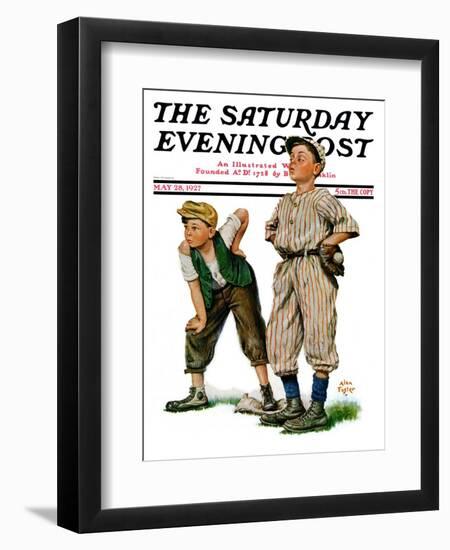 "Safe on Base," Saturday Evening Post Cover, May 28, 1927-Alan Foster-Framed Giclee Print