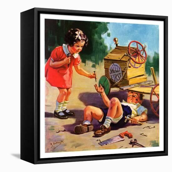 "Safety First,"June 1, 1937-Henry Hintermeister-Framed Stretched Canvas