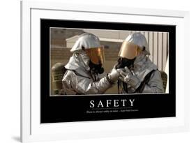 Safety: Inspirational Quote and Motivational Poster-null-Framed Photographic Print