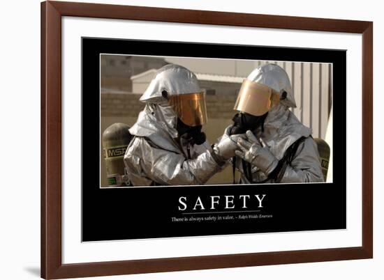 Safety: Inspirational Quote and Motivational Poster-null-Framed Photographic Print