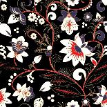 Seamless Patchwork Pattern with Flowers-safonova tatiana-Art Print