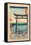 Sagami Enoshima Iriguchi-Utagawa Hiroshige-Framed Stretched Canvas
