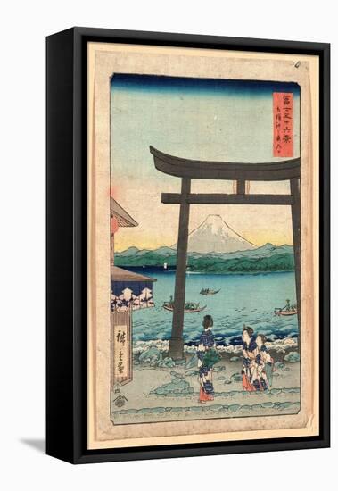 Sagami Enoshima Iriguchi-Utagawa Hiroshige-Framed Stretched Canvas