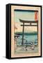 Sagami Enoshima Iriguchi-Utagawa Hiroshige-Framed Stretched Canvas