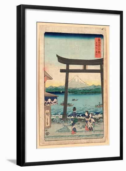 Sagami Enoshima Iriguchi-Utagawa Hiroshige-Framed Giclee Print