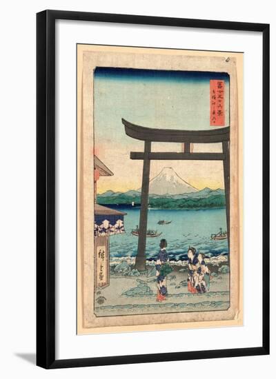 Sagami Enoshima Iriguchi-Utagawa Hiroshige-Framed Giclee Print