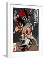 Sagami Jirô and Taira No Masakado, from the Series Yoshitoshi's Incomparable Warriors-Yoshitoshi Tsukioka-Framed Premium Giclee Print