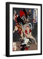 Sagami Jirô and Taira No Masakado, from the Series Yoshitoshi's Incomparable Warriors-Yoshitoshi Tsukioka-Framed Giclee Print