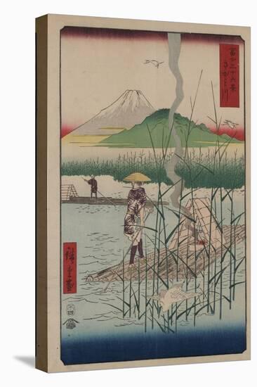 Sagami River-Ando Hiroshige-Stretched Canvas