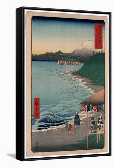 Sagami Shichirigahama-Utagawa Hiroshige-Framed Stretched Canvas