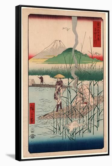 Sagamigawa-Utagawa Hiroshige-Framed Stretched Canvas