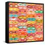 Sagar Silver Ikat-Sharon Turner-Framed Stretched Canvas