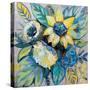 Sage and Sunflowers I-Jeanette Vertentes-Stretched Canvas