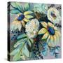 Sage and Sunflowers II-Jeanette Vertentes-Stretched Canvas