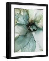 Sage And Teal Flowers 2-Emma Catherine Debs-Framed Art Print