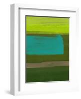 Sage Green Abstract Watercolor-Hallie Clausen-Framed Art Print