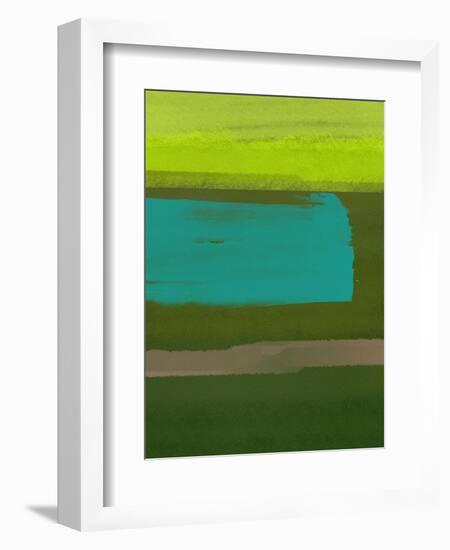 Sage Green Abstract Watercolor-Hallie Clausen-Framed Art Print