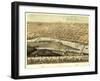 Saginaw, Michigan - Panoramic Map-Lantern Press-Framed Art Print