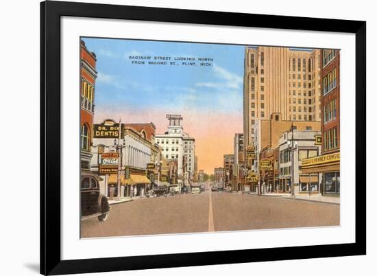 Saginaw Street, Flint, Michigan-null-Framed Premium Giclee Print