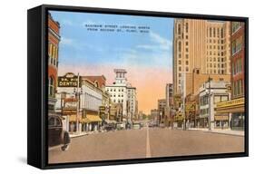 Saginaw Street, Flint, Michigan-null-Framed Stretched Canvas