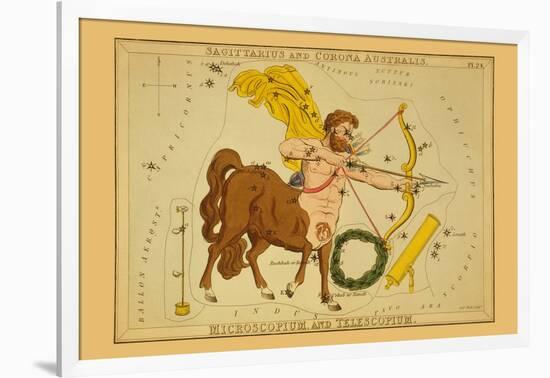 Sagittarius and Corona Australis, Microscopium, and Telescopium-Aspin Jehosaphat-Framed Art Print