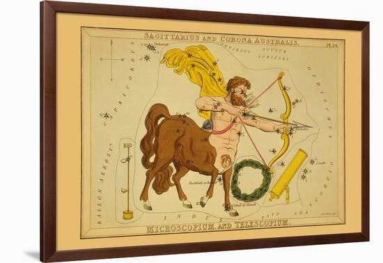 Sagittarius and Corona Australis, Microscopium, and Telescopium-Aspin Jehosaphat-Framed Art Print