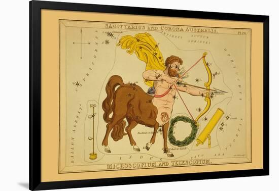 Sagittarius and Corona Australis, Microscopium, and Telescopium-Aspin Jehosaphat-Framed Art Print