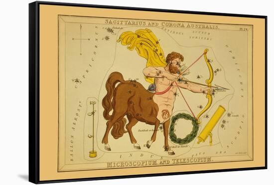 Sagittarius and Corona Australis, Microscopium, and Telescopium-Aspin Jehosaphat-Framed Stretched Canvas