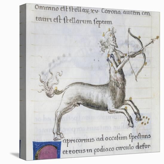 Sagittarius, Miniature from De Astronomia, by Hyginus, Ms, Aldini 490, F 90 V, Italy, 15th Century-null-Stretched Canvas