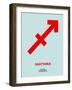 Sagittarius Zodiac Sign Red-NaxArt-Framed Art Print