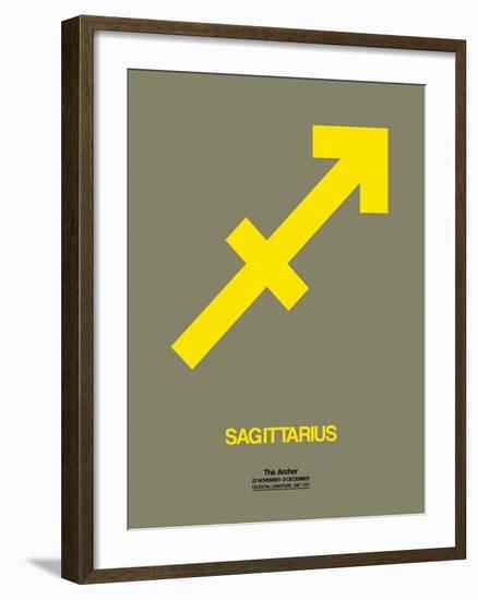 Sagittarius Zodiac Sign Yellow-NaxArt-Framed Art Print