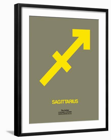 Sagittarius Zodiac Sign Yellow-NaxArt-Framed Art Print