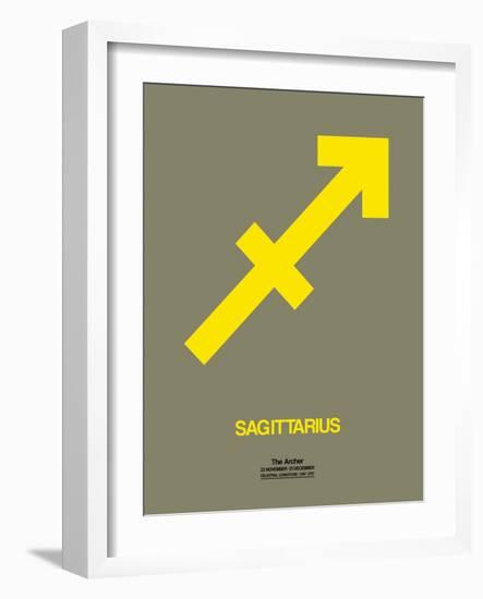 Sagittarius Zodiac Sign Yellow-NaxArt-Framed Art Print