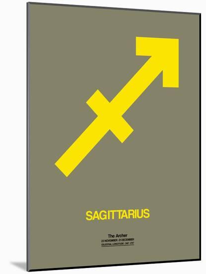 Sagittarius Zodiac Sign Yellow-NaxArt-Mounted Art Print