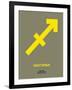 Sagittarius Zodiac Sign Yellow-NaxArt-Framed Art Print