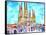 Sagrada Famila in Barcelona with Blue Sky-Markus Bleichner-Framed Stretched Canvas