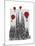 Sagrada Familia and Red Hot Air Balloons-Fab Funky-Mounted Art Print