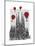 Sagrada Familia and Red Hot Air Balloons-Fab Funky-Mounted Art Print