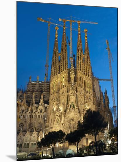 Sagrada Familia at Dusk, UNESCO World Heritage Site, Barcelona, Catalonia, Spain, Europe-Sergio Pitamitz-Mounted Photographic Print