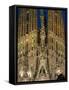 Sagrada Familia at Dusk, UNESCO World Heritage Site, Barcelona, Catalonia, Spain, Europe-Sergio Pitamitz-Framed Stretched Canvas