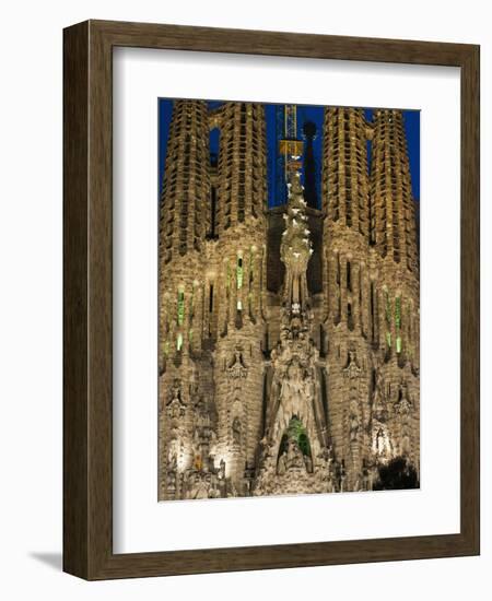 Sagrada Familia at Dusk, UNESCO World Heritage Site, Barcelona, Catalonia, Spain, Europe-Sergio Pitamitz-Framed Photographic Print