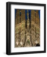 Sagrada Familia at Dusk, UNESCO World Heritage Site, Barcelona, Catalonia, Spain, Europe-Sergio Pitamitz-Framed Photographic Print