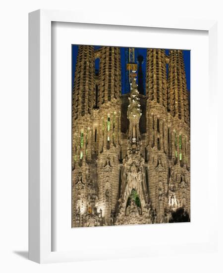 Sagrada Familia at Dusk, UNESCO World Heritage Site, Barcelona, Catalonia, Spain, Europe-Sergio Pitamitz-Framed Photographic Print