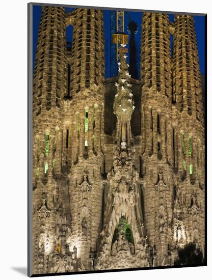 Sagrada Familia at Dusk, UNESCO World Heritage Site, Barcelona, Catalonia, Spain, Europe-Sergio Pitamitz-Mounted Photographic Print