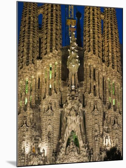 Sagrada Familia at Dusk, UNESCO World Heritage Site, Barcelona, Catalonia, Spain, Europe-Sergio Pitamitz-Mounted Photographic Print