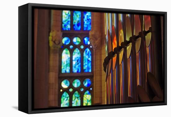 Sagrada Familia, Barcelona, Catalonia, Spain-Mark Mawson-Framed Stretched Canvas