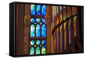 Sagrada Familia, Barcelona, Catalonia, Spain-Mark Mawson-Framed Stretched Canvas