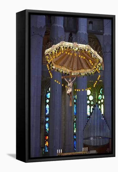 Sagrada Familia, Barcelona, Catalonia, Spain-Mark Mawson-Framed Stretched Canvas